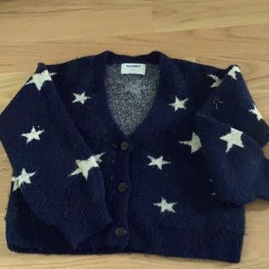 Fluffy navy star cardigan